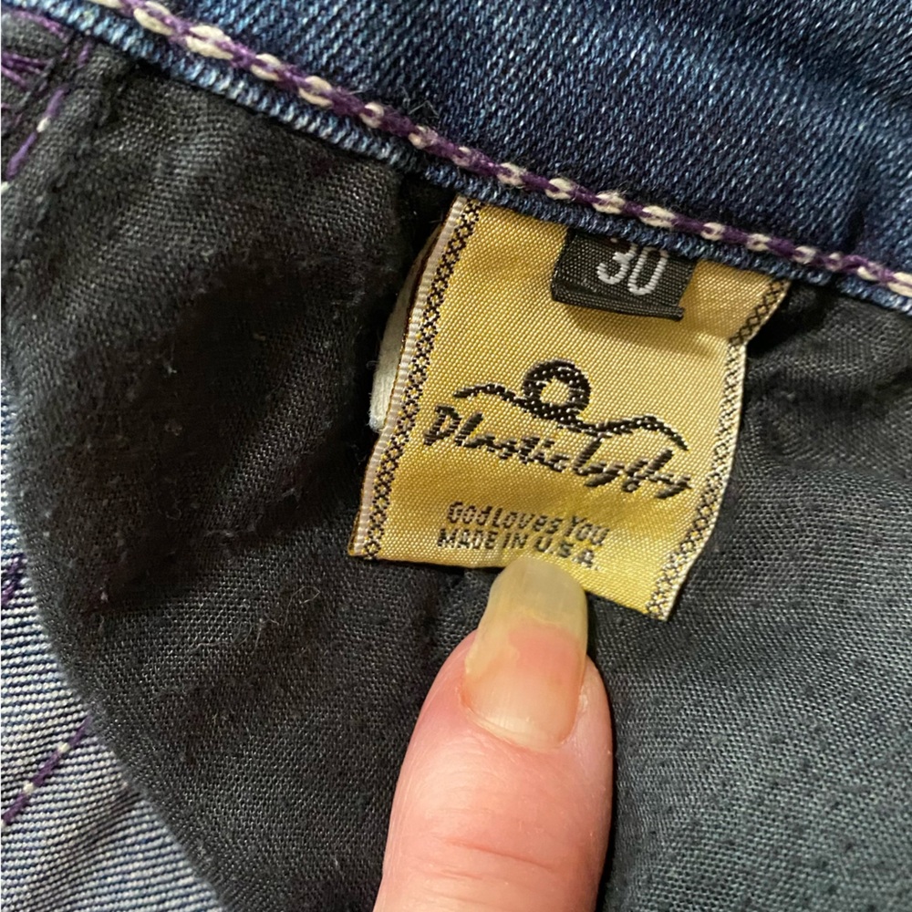 Plastic by gly women’s rise stretch jeans size 30x32 - Picture 8 of 11